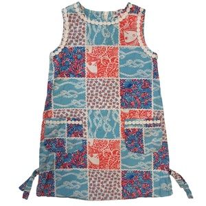 Lilly Pulitzer Kids Patchwork Dress - Coral, Aqua, White